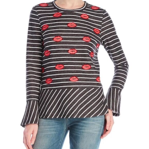 Nanette Lepore Kiss Lips Sweat Shirt - Picture 1 of 5
